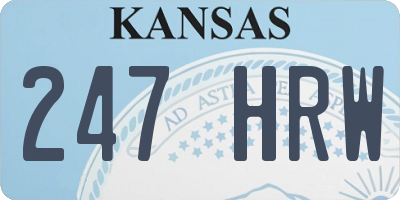 KS license plate 247HRW