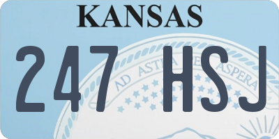 KS license plate 247HSJ