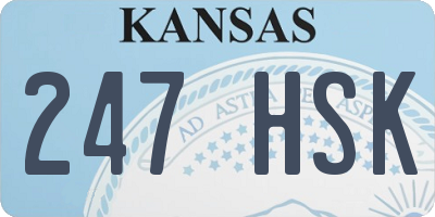KS license plate 247HSK