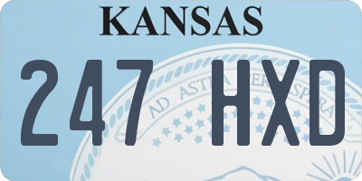 KS license plate 247HXD