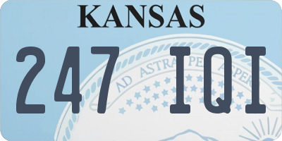 KS license plate 247IQI