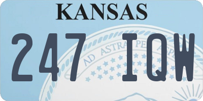 KS license plate 247IQW