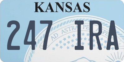 KS license plate 247IRA