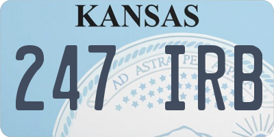 KS license plate 247IRB