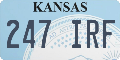 KS license plate 247IRF