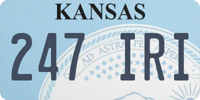 KS license plate 247IRI