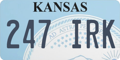 KS license plate 247IRK