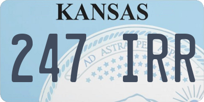 KS license plate 247IRR
