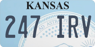 KS license plate 247IRV
