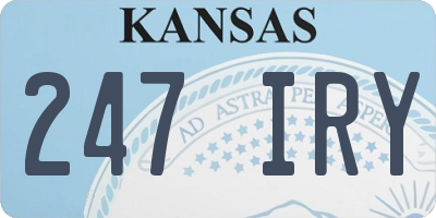 KS license plate 247IRY