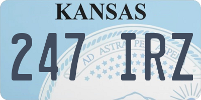 KS license plate 247IRZ