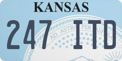 KS license plate 247ITD