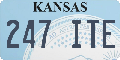 KS license plate 247ITE