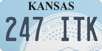 KS license plate 247ITK