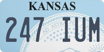 KS license plate 247IUM