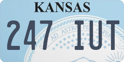KS license plate 247IUT