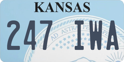 KS license plate 247IWA