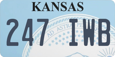 KS license plate 247IWB