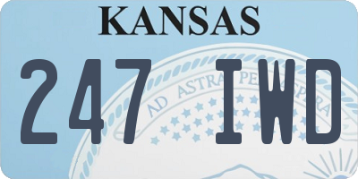 KS license plate 247IWD