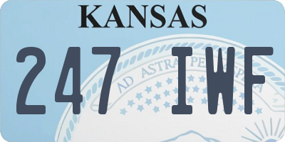 KS license plate 247IWF