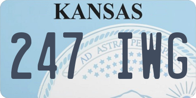 KS license plate 247IWG