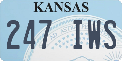 KS license plate 247IWS