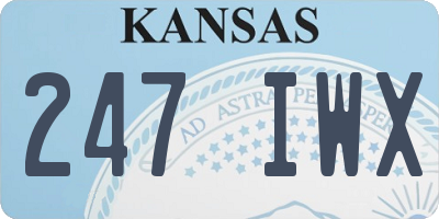 KS license plate 247IWX