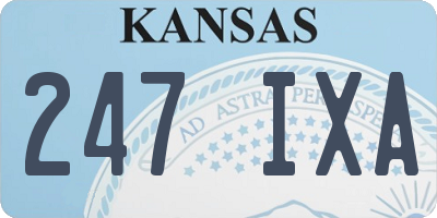 KS license plate 247IXA
