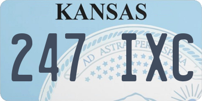 KS license plate 247IXC