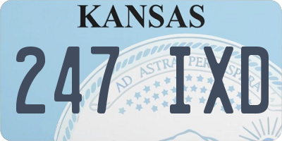 KS license plate 247IXD