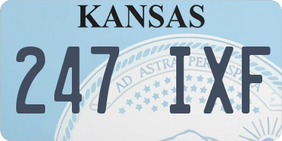 KS license plate 247IXF