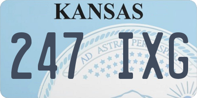 KS license plate 247IXG