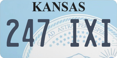 KS license plate 247IXI