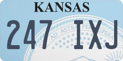KS license plate 247IXJ