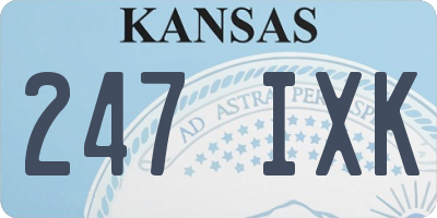KS license plate 247IXK