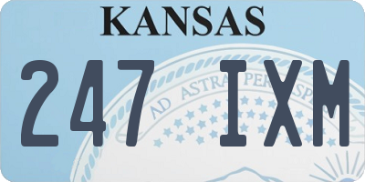 KS license plate 247IXM
