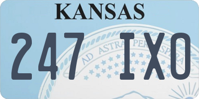 KS license plate 247IXO