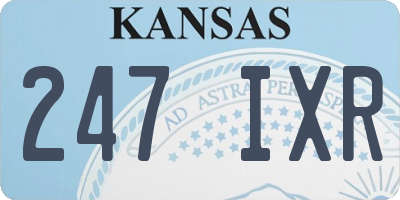 KS license plate 247IXR