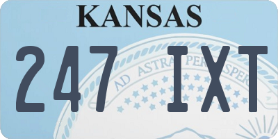 KS license plate 247IXT
