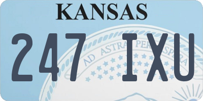 KS license plate 247IXU