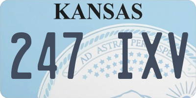 KS license plate 247IXV
