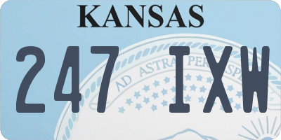 KS license plate 247IXW