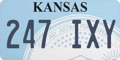 KS license plate 247IXY