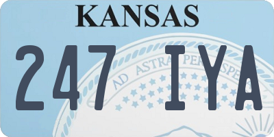 KS license plate 247IYA