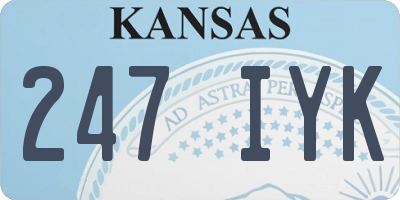 KS license plate 247IYK