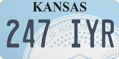 KS license plate 247IYR
