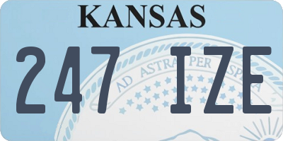 KS license plate 247IZE