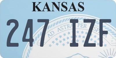 KS license plate 247IZF