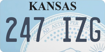KS license plate 247IZG