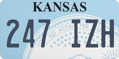 KS license plate 247IZH